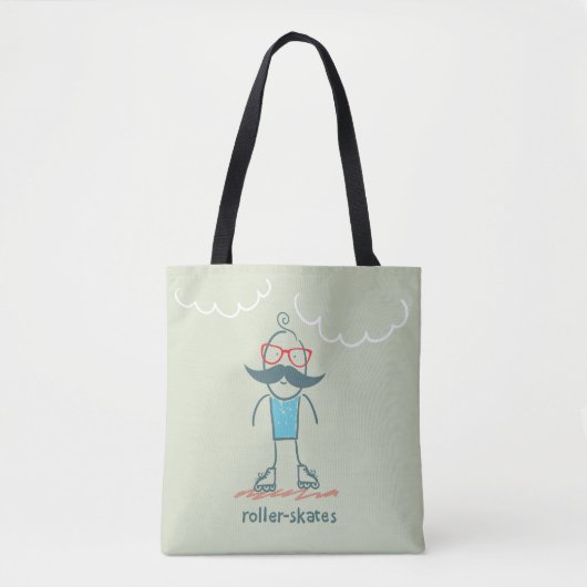 Man op rolpoorten tote bag (Voorkant)