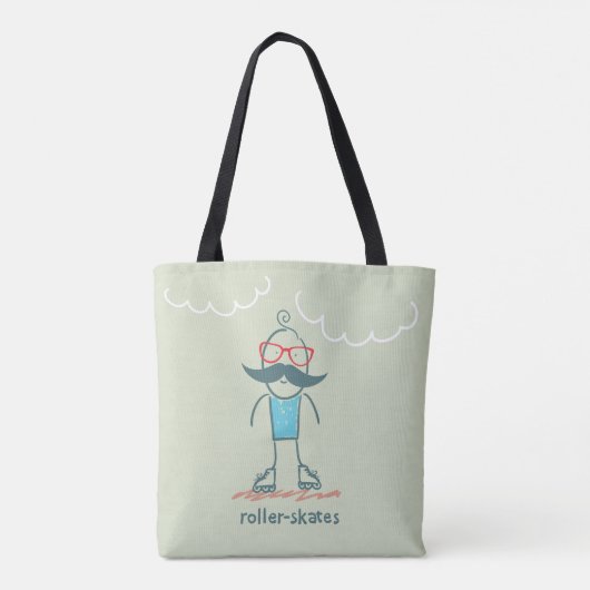 Man op rolpoorten tote bag (Achterkant)