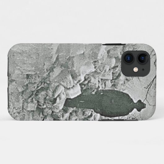 Man op sneeuw Hoesje-Mate iPhone case (Achterkant (horizontaal))