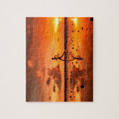 Man op strand bij zonsondergang legpuzzel (Verticaal)