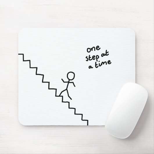 man op trap mousepad : " een stap voor een " muismat (Met muis)
