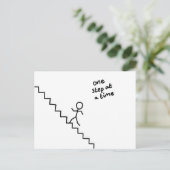 man op trappen briefkaart (Staand voorkant)