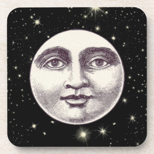  man op volle maan bier onderzetter (Voorkant)