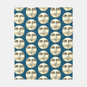  man op volle maan blauw fleece deken (Voorkant)