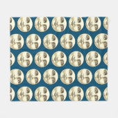 man op volle maan blauw fleece deken (Voorkant (Horizontaal))