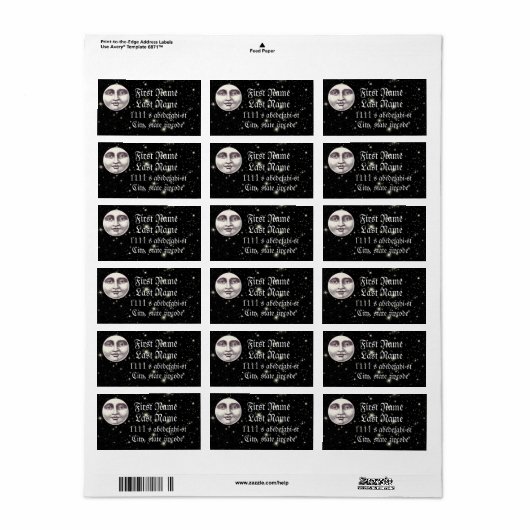  man op volle maan etiket (Full Sheet)