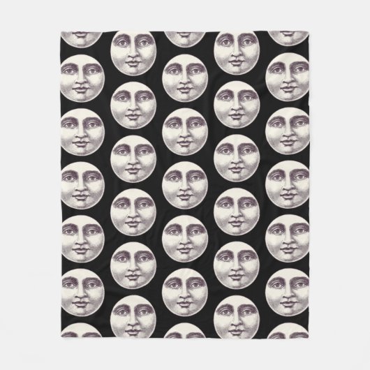  man op volle maan fleece deken (Voorkant)