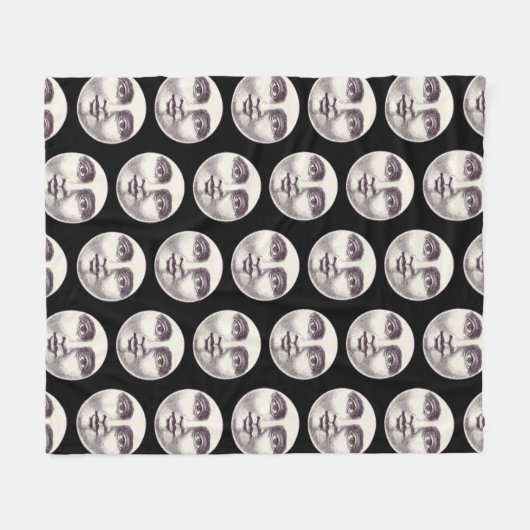  man op volle maan fleece deken (Voorkant (Horizontaal))