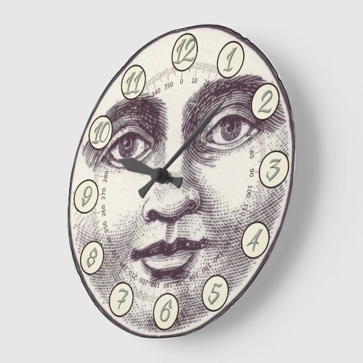 man op volle maan grote klok (Hoek)