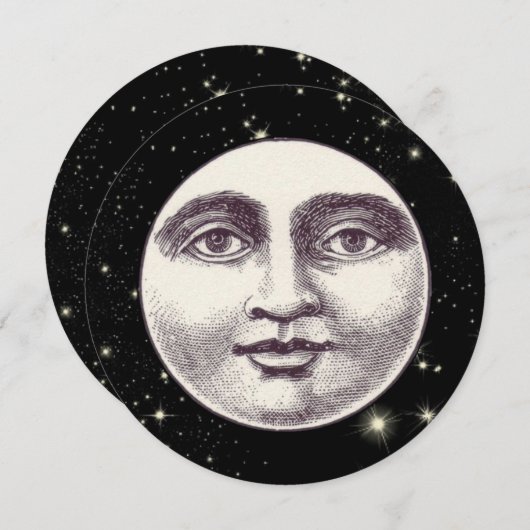 man op volle maan kaart (Voorkant / Achterkant)