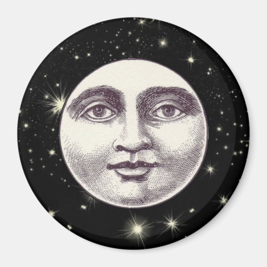 man op volle maan magneet (Voorkant)