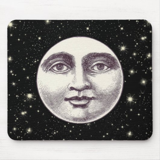 man op volle maan muismat (Voorkant)