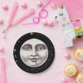 man op volle maan papieren bordje (Feest)