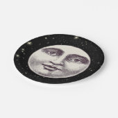 man op volle maan papieren bordje (Gekanteld)