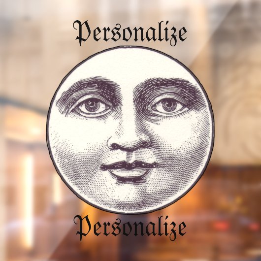 man op volle maan raamsticker (Vel 2)