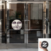 man op volle maan raamsticker (Kantoordeur)