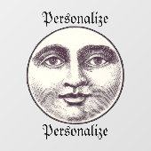 man op volle maan raamsticker (Vel)