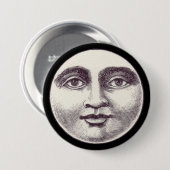 man op volle maan ronde button 7,6 cm (Voorkant /achterkant)