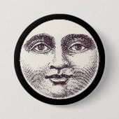 man op volle maan ronde button 7,6 cm (Voorkant)