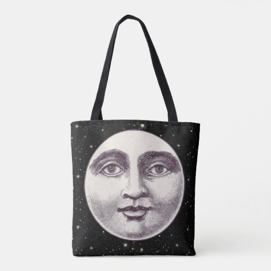 man op volle maan tote bag (Achterkant)