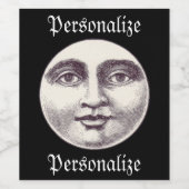 man op volle maan wijn etiket (Enkel label)