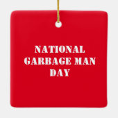 Man op vuilnisdag Ornament met vuilniswagen (Achterkant)
