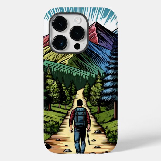 Man op wandeltochten Case-Mate iPhone case (Achterkant)