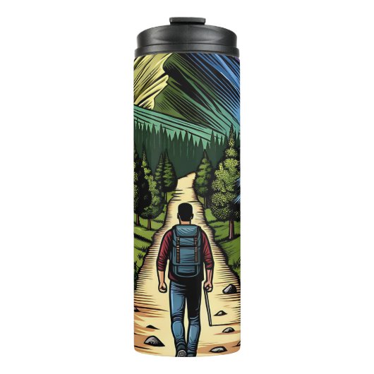 Man op wandeltochten thermosbeker (Voorkant)