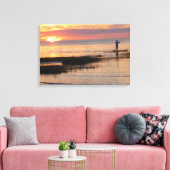 Man op waterbord bij zonsondergang op Cape Cod Canvas Afdruk (Insitu (Woonkamer))