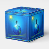 Man op Wereldbol Bedankdoosjes (Voorkant Zijde)