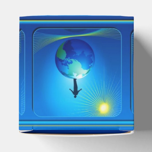 Man op Wereldbol Bedankdoosjes (Bovenkant)