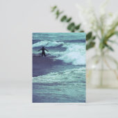 Man op Zee Waves Briefkaart (Staand voorkant)