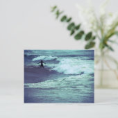 Man op Zee Waves Briefkaart (Staand voorkant)
