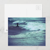 Man op Zee Waves Briefkaart (Voorkant / Achterkant)