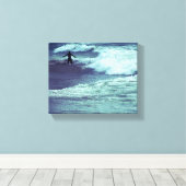Man op Zee Waves Canvas Afdruk (Insitu (Houten vloer))