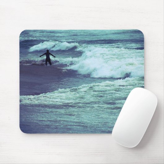 Man op Zee Waves Muismat (Met muis)