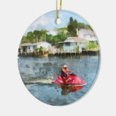 Man over Jet Ski Keramisch Ornament (Links)