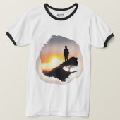 Man overweegt de zonsopgang t-shirt (Design voorkant)