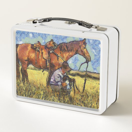 Man, paard en hond (Achterkant)