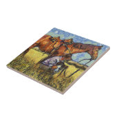 Man, paard en hond tegeltje (Zijkant)