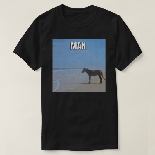 Man Paarden door Ocean Meme Sticker T-shirt (Design voorkant)
