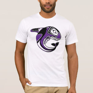 Man Paars T-shirt walvismeel