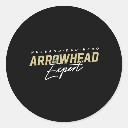 Man Papa Arrowhead Expert Hero Arrowhead Collectie Ronde Sticker (Voorkant)