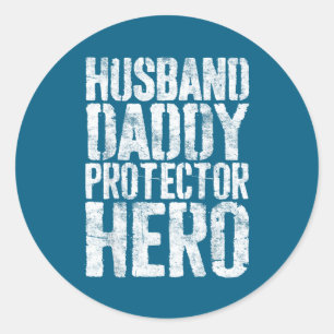 Man Papa Beschermer Held Vader Ronde Sticker
