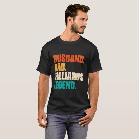 Man Papa Billiard Legend Pool Speler T-shirt (Voorkant volledig)