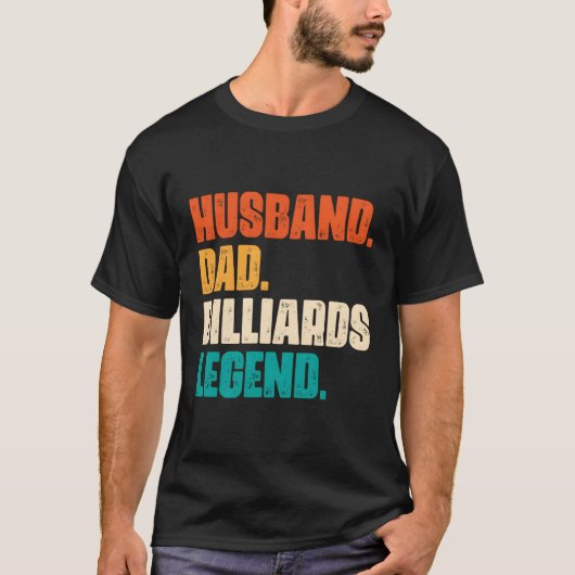 Man Papa Billiard Legend Pool Speler T-shirt (Voorkant)
