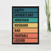 Man Papa Football Legend Retro Vaderdag Feestdagen Kaart (Voorkant)