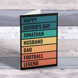 Man Papa Football Legend Retro Vaderdag Feestdagen Kaart