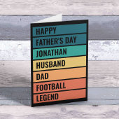 Man Papa Football Legend Retro Vaderdag Feestdagen Kaart