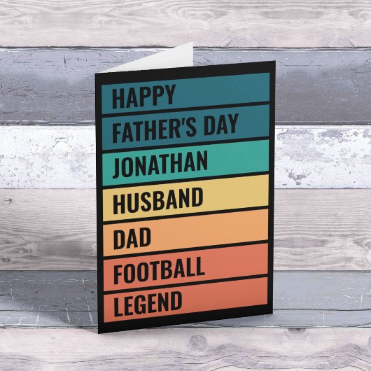 Man Papa Football Legend Retro Vaderdag Feestdagen Kaart